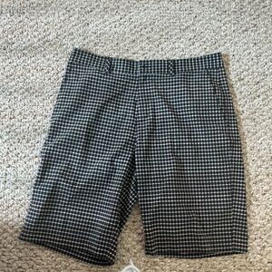 Adidas men golf short plaid check gray and black